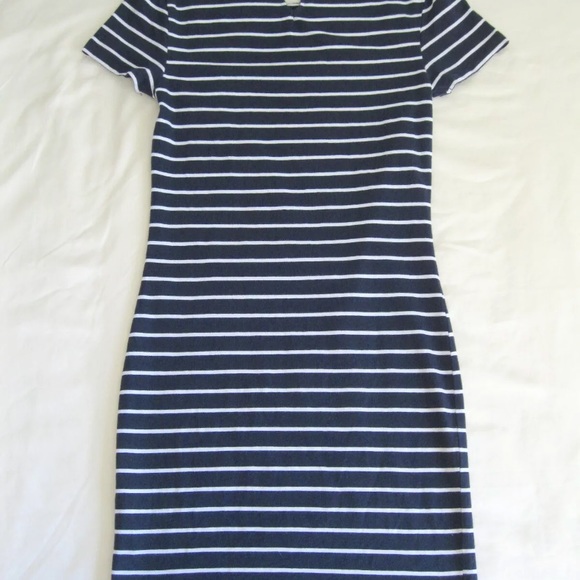 NWT FRENCH CONNECTION Navy & White Striped Dress - Picture 8 of 8